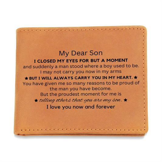 For Son | I Love You, Now & Forever - Graphic Leather Wallet